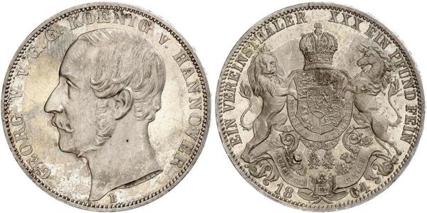 1 Thaler 汉诺威王国 (1814 - 1866) 銀 格奥尔格五世 (汉诺威) (1819 - 1878)