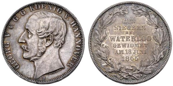 1 Thaler 汉诺威王国 (1814 - 1866) 銀 格奥尔格五世 (汉诺威) (1819 - 1878)