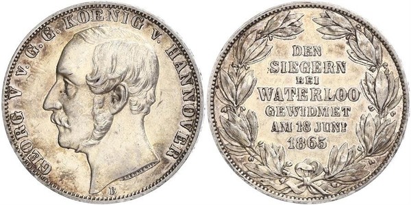 1 Thaler 汉诺威王国 (1814 - 1866) 銀 格奥尔格五世 (汉诺威) (1819 - 1878)