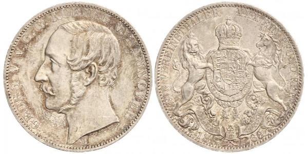 1 Thaler 汉诺威王国 (1814 - 1866) 銀 格奥尔格五世 (汉诺威) (1819 - 1878)