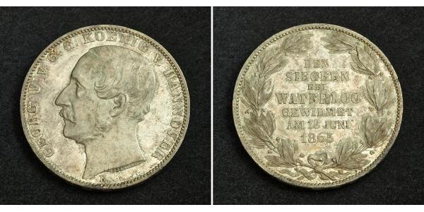 1 Thaler 汉诺威王国 (1814 - 1866) 銀 格奥尔格五世 (汉诺威) (1819 - 1878)