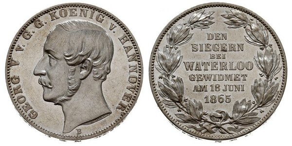 1 Thaler 汉诺威王国 (1814 - 1866) 銀 格奥尔格五世 (汉诺威) (1819 - 1878)