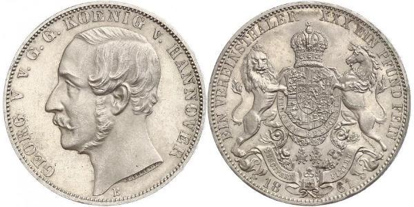 1 Thaler 汉诺威王国 (1814 - 1866) 銀 格奥尔格五世 (汉诺威) (1819 - 1878)
