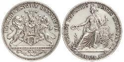 1 Thaler 汉诺瓦省 (1868 - 1946) 銀 
