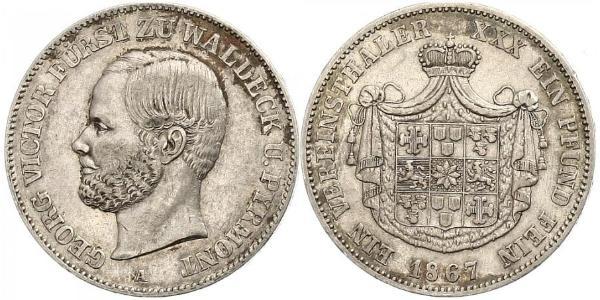 1 Thaler 瓦尔德克统治者列表 (1180 - 1918) 銀 George Victor, Prince of Waldeck and Pyrmont (1831 - 1893)