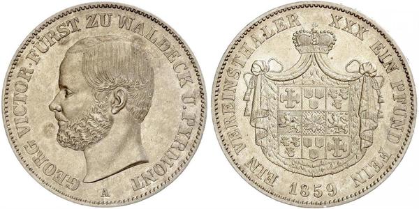 1 Thaler 瓦尔德克统治者列表 (1180 - 1918) 銀 George Victor, Prince of Waldeck and Pyrmont (1831 - 1893)