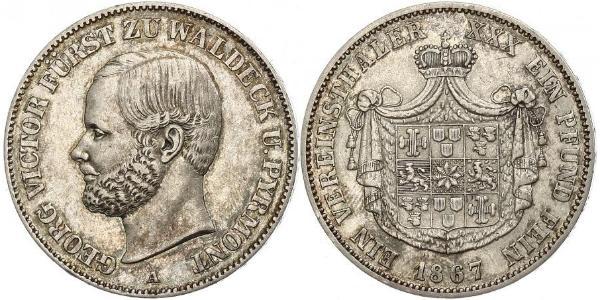 1 Thaler 瓦尔德克统治者列表 (1180 - 1918) 銀 George Victor, Prince of Waldeck and Pyrmont (1831 - 1893)