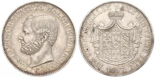 1 Thaler 瓦尔德克统治者列表 (1180 - 1918) 銀 George Victor, Prince of Waldeck and Pyrmont (1831 - 1893)