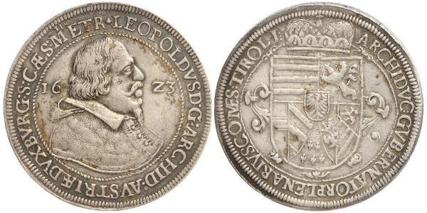 1 Thaler 神圣罗马帝国 (962 - 1806) 銀 Leopold V, Archduke of Austria (1586 – 1632)