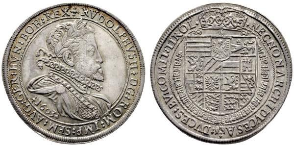 1 Thaler 神圣罗马帝国 (962 - 1806) 銀 鲁道夫二世 (神圣罗马帝国) (1552 - 1612)