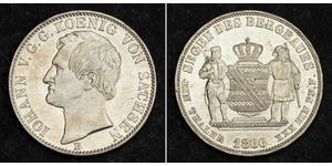 1 Thaler 萨克森王国 (1806 - 1918) 銀 约翰一世 (萨克森)