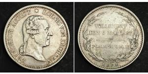 1 Thaler 萨克森王国 (1806 - 1918) 銀 弗里德里希·奥古斯特一世 (萨克森国王)