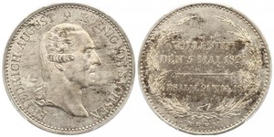 1 Thaler 萨克森王国 (1806 - 1918) 銀 弗里德里希·奥古斯特一世 (萨克森国王)