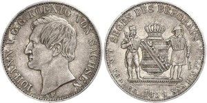 1 Thaler 萨克森王国 (1806 - 1918) 銀 约翰一世 (萨克森)