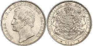 1 Thaler 萨克森王国 (1806 - 1918) 銀 约翰一世 (萨克森)