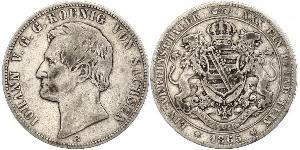 1 Thaler 萨克森王国 (1806 - 1918) 銀 约翰一世 (萨克森)