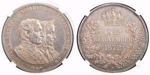 1 Thaler 萨克森王国 (1806 - 1918) 銀 约翰一世 (萨克森)