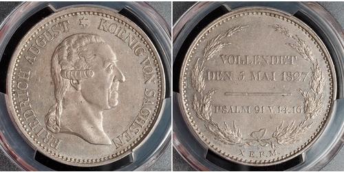 1 Thaler 萨克森王国 (1806 - 1918) 銀 弗里德里希·奥古斯特一世 (萨克森国王)