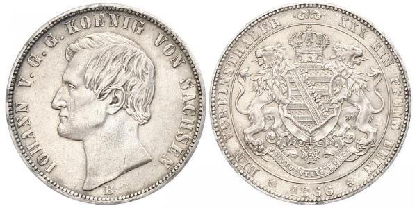 1 Thaler 萨克森王国 (1806 - 1918) 銀 约翰一世 (萨克森)