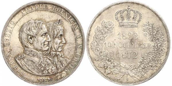 1 Thaler 萨克森王国 (1806 - 1918) 銀 约翰一世 (萨克森)
