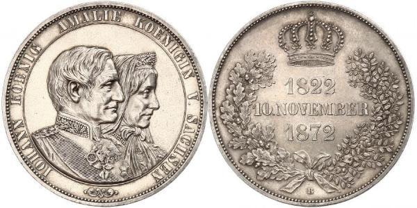 1 Thaler 萨克森王国 (1806 - 1918) 銀 约翰一世 (萨克森)