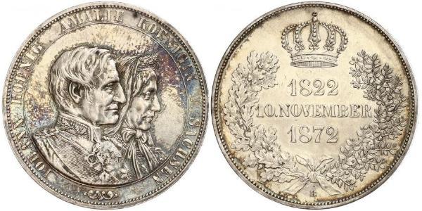 1 Thaler 萨克森王国 (1806 - 1918) 銀 约翰一世 (萨克森)