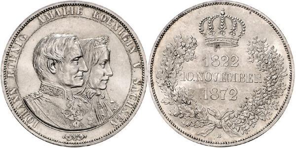 1 Thaler 萨克森王国 (1806 - 1918) 銀 约翰一世 (萨克森)