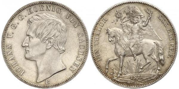 1 Thaler 萨克森王国 (1806 - 1918) 銀 约翰一世 (萨克森)