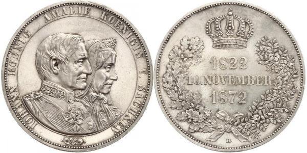 1 Thaler 萨克森王国 (1806 - 1918) 銀 约翰一世 (萨克森)