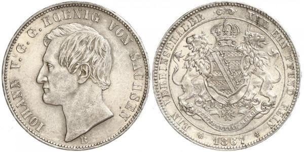 1 Thaler 萨克森王国 (1806 - 1918) 銀 约翰一世 (萨克森)