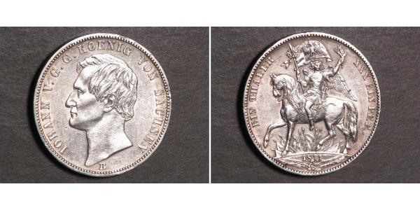 1 Thaler 萨克森王国 (1806 - 1918) 銀 约翰一世 (萨克森)