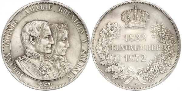 1 Thaler 萨克森王国 (1806 - 1918) 銀 约翰一世 (萨克森)