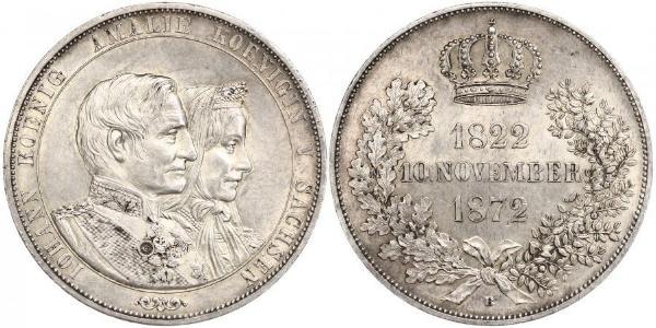 1 Thaler 萨克森王国 (1806 - 1918) 銀 约翰一世 (萨克森)