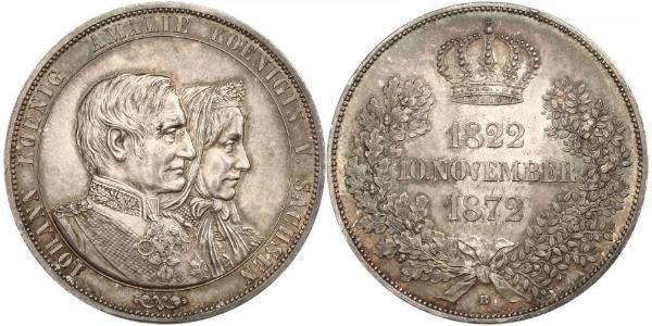 1 Thaler 萨克森王国 (1806 - 1918) 銀 约翰一世 (萨克森)