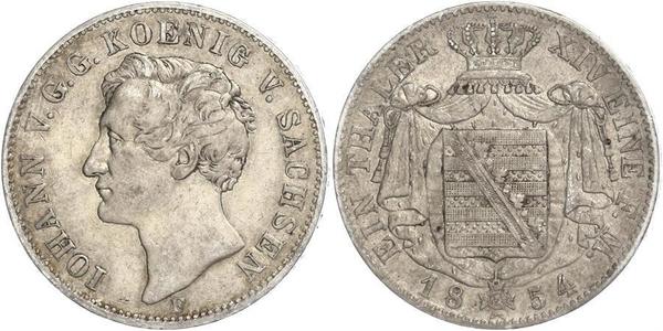 1 Thaler 萨克森王国 (1806 - 1918) 銀 约翰一世 (萨克森)