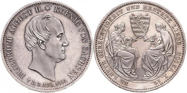 1 Thaler 萨克森王国 (1806 - 1918) 銀 弗里德里希·奥古斯特二世