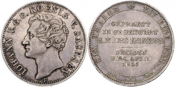1 Thaler 萨克森王国 (1806 - 1918) 銀 约翰一世 (萨克森)