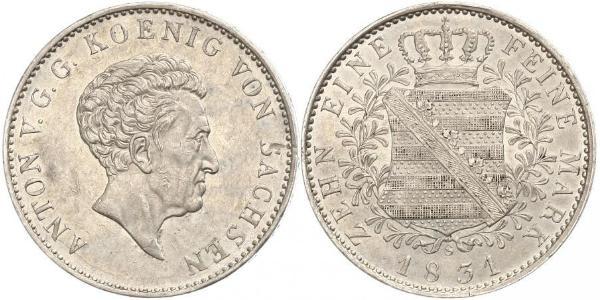 1 Thaler 萨克森王国 (1806 - 1918) 銀 