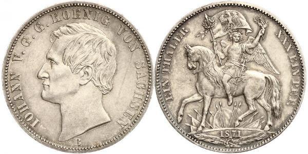 1 Thaler 萨克森王国 (1806 - 1918) 銀 约翰一世 (萨克森)