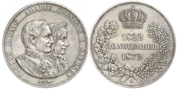 1 Thaler 萨克森王国 (1806 - 1918) 銀 约翰一世 (萨克森)