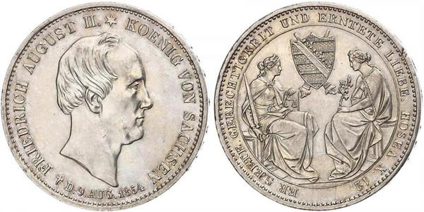1 Thaler 萨克森王国 (1806 - 1918) 銀 弗里德里希·奥古斯特二世