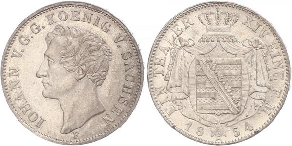 1 Thaler 萨克森王国 (1806 - 1918) 銀 约翰一世 (萨克森)
