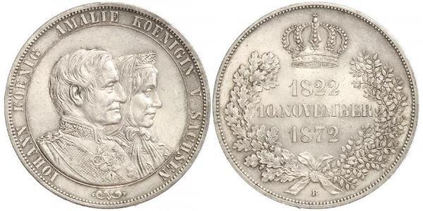 1 Thaler 萨克森王国 (1806 - 1918) 銀 约翰一世 (萨克森)