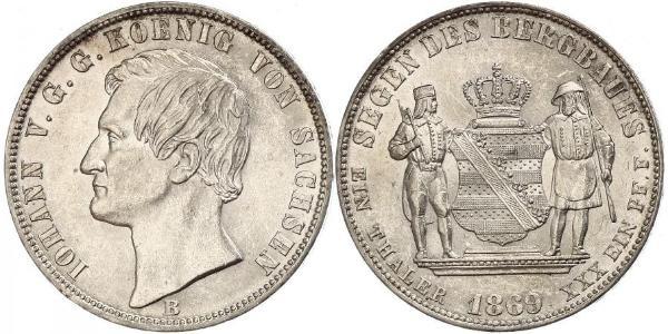 1 Thaler 萨克森王国 (1806 - 1918) 銀 约翰一世 (萨克森)