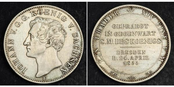 1 Thaler 萨克森王国 (1806 - 1918) 銀 约翰一世 (萨克森)