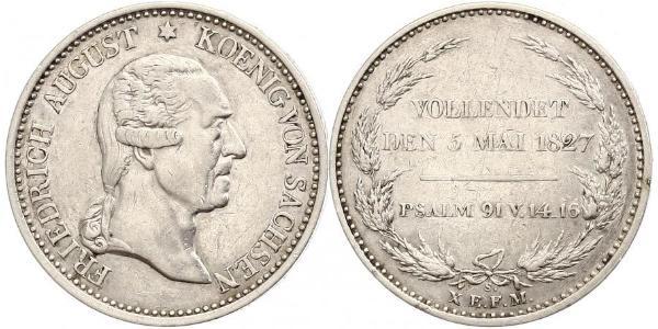 1 Thaler 萨克森王国 (1806 - 1918) 銀 弗里德里希·奥古斯特一世 (萨克森国王)