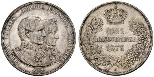 1 Thaler 萨克森王国 (1806 - 1918) 銀 约翰一世 (萨克森)