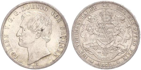 1 Thaler 萨克森王国 (1806 - 1918) 銀 约翰一世 (萨克森)