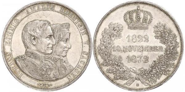 1 Thaler 萨克森王国 (1806 - 1918) 銀 约翰一世 (萨克森)