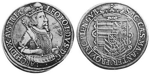 1 Thaler 阿尔萨斯 銀 Leopold V, Archduke of Austria (1586 – 1632)